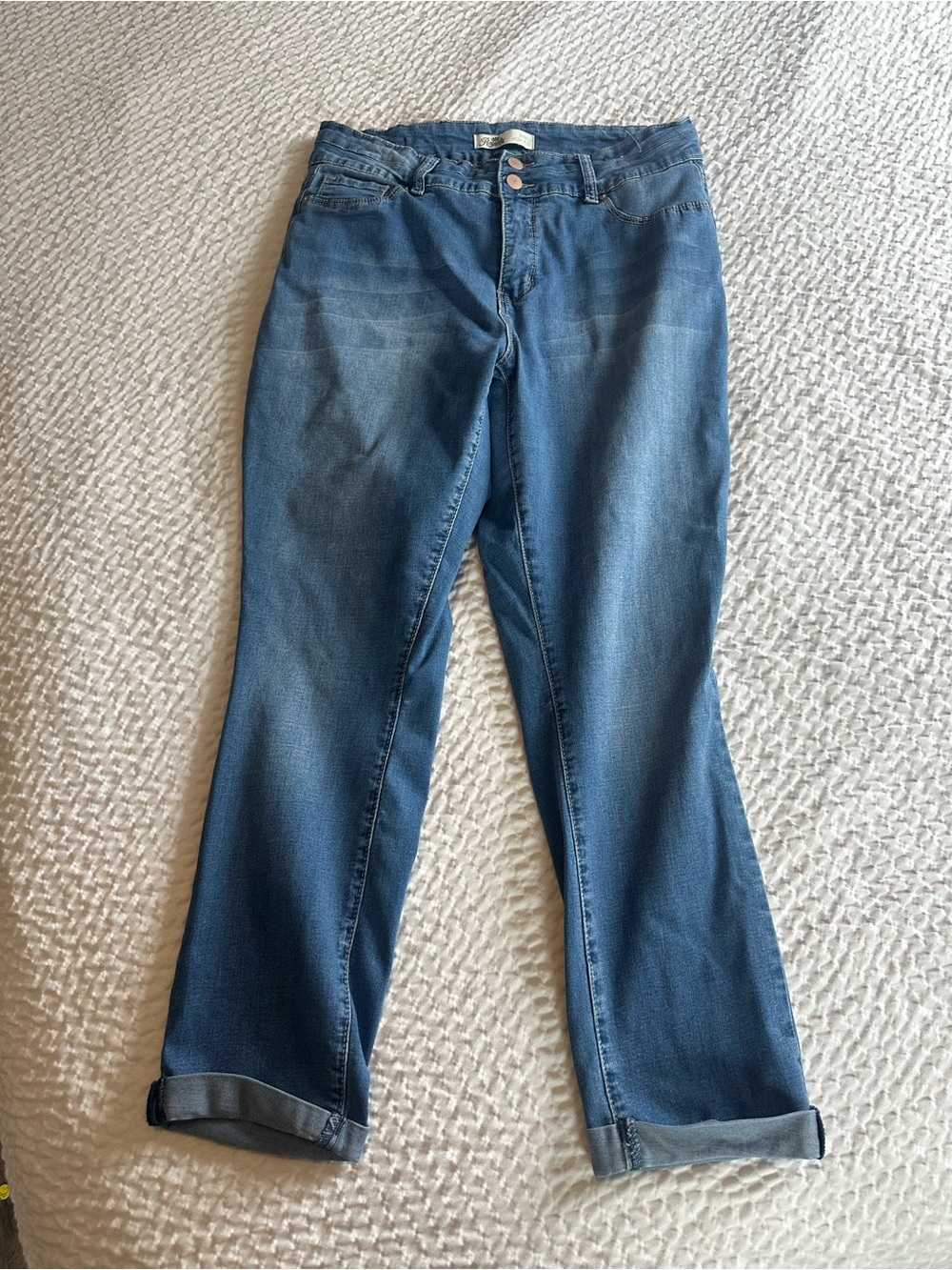 Royalty For Me Blue Stretch Jeggings with Cuffed Hem